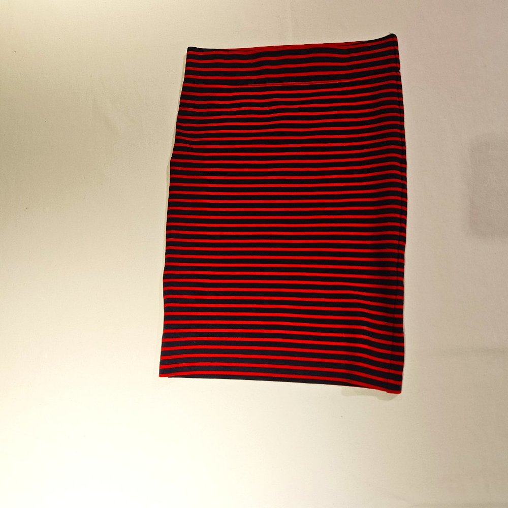 Madewell City Pencil skirt in Nautical Navy and Red Stripe size XXS NWOT